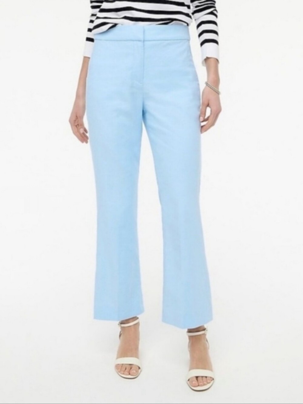 J.Crew Kelsey Kickout Flare Pants Linen Blend Glazed Sky Blue 12P